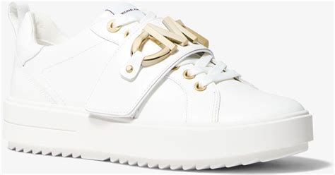 michael kors emmett logo embellished leather sneaker|Emmett Logo Embellished Leather Sneaker .